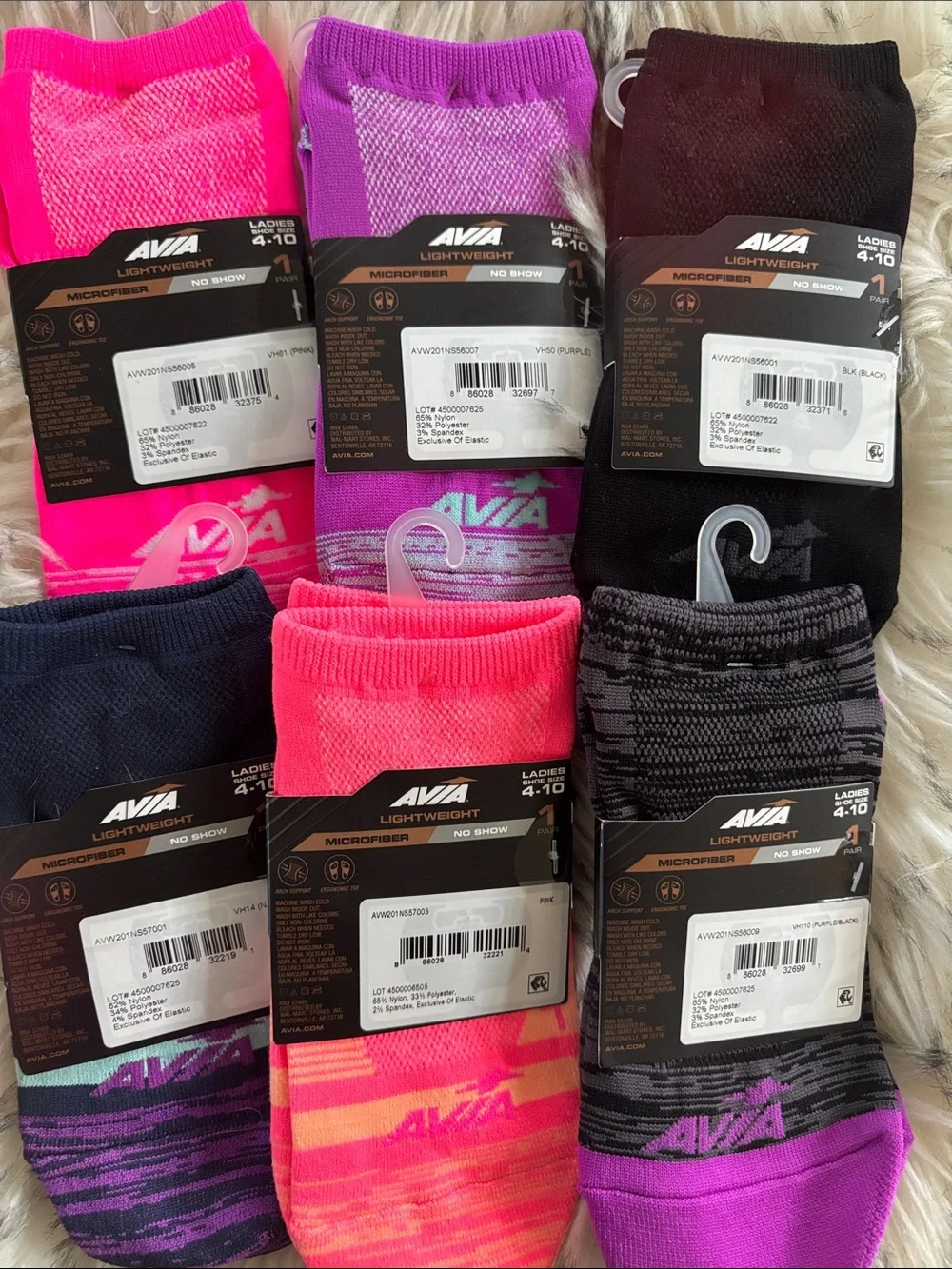 NWT 9 Avia No-Show Athletic Socks Bundle